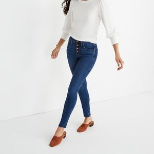 Madewell high rise button fly jeans with raw hem